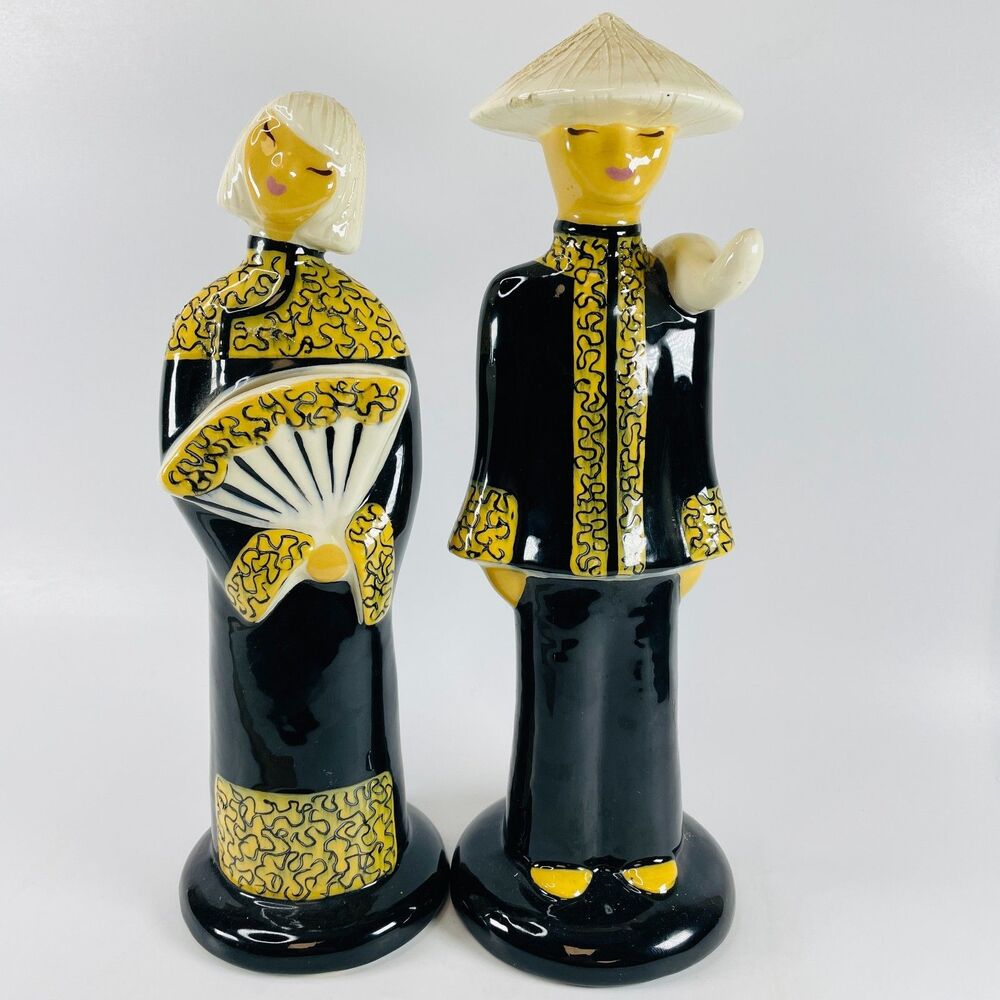 VTG Hedi Schoop California Pottery 12" Oriental Asian Figurines No Baskets MCM